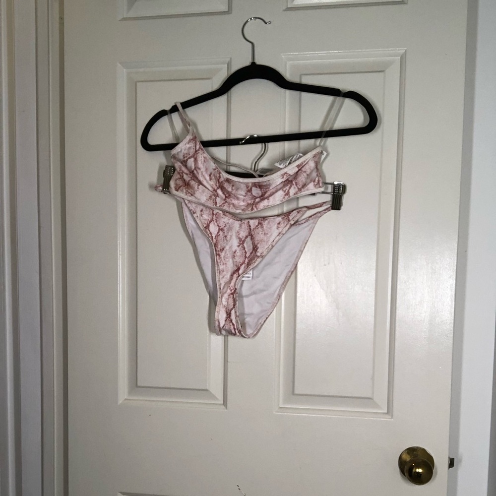 Pink snake skin swimsuit